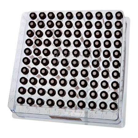 Cp Lab Safety. Wheaton MicroLiter 4ML Amber, Marking Patch Vial Kit, Open Top Cap, PTFE Septa, 100 pk 13-2210KP-A